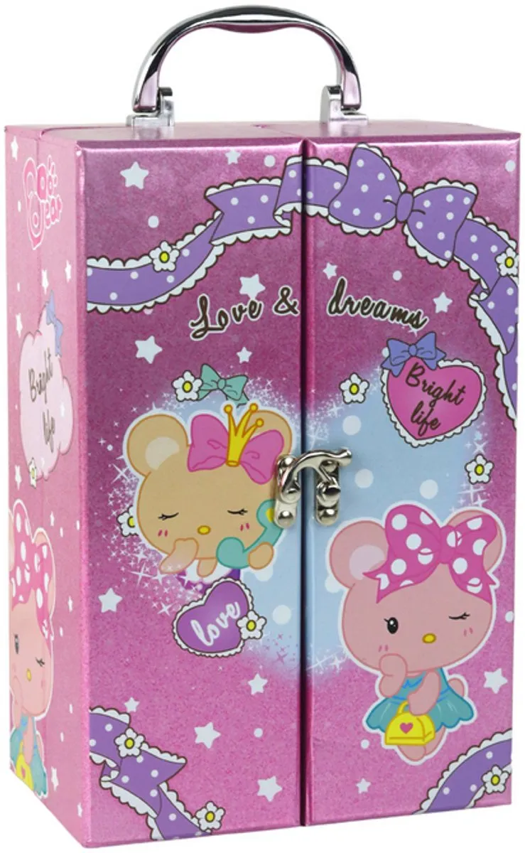 Lean Toys Kinder Make-up & Nagelstyling Set 25-delig - Roze Koffer