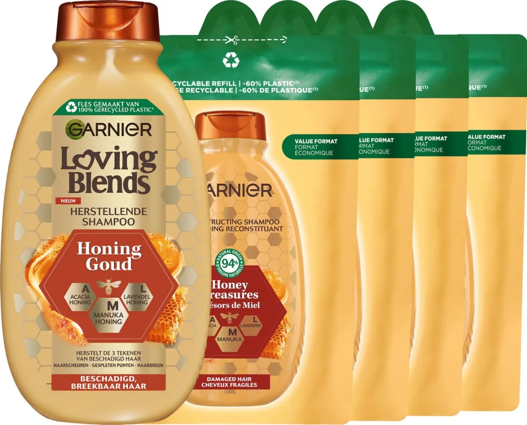 Garnier Loving Blends Honing Goud Shampoo - 5x250ml