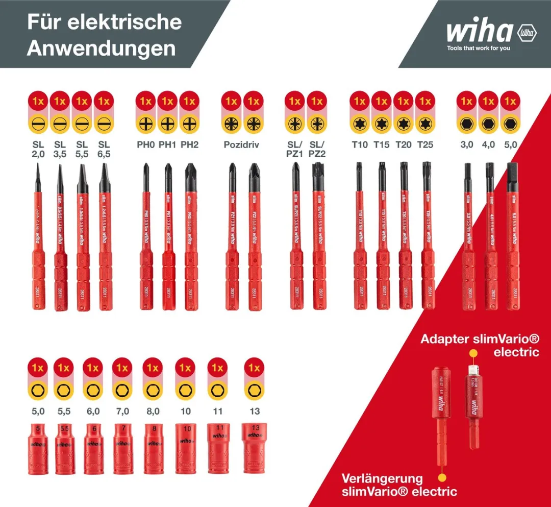 Wiha slimVario electric Gereedschapset 32-delig - Multitool