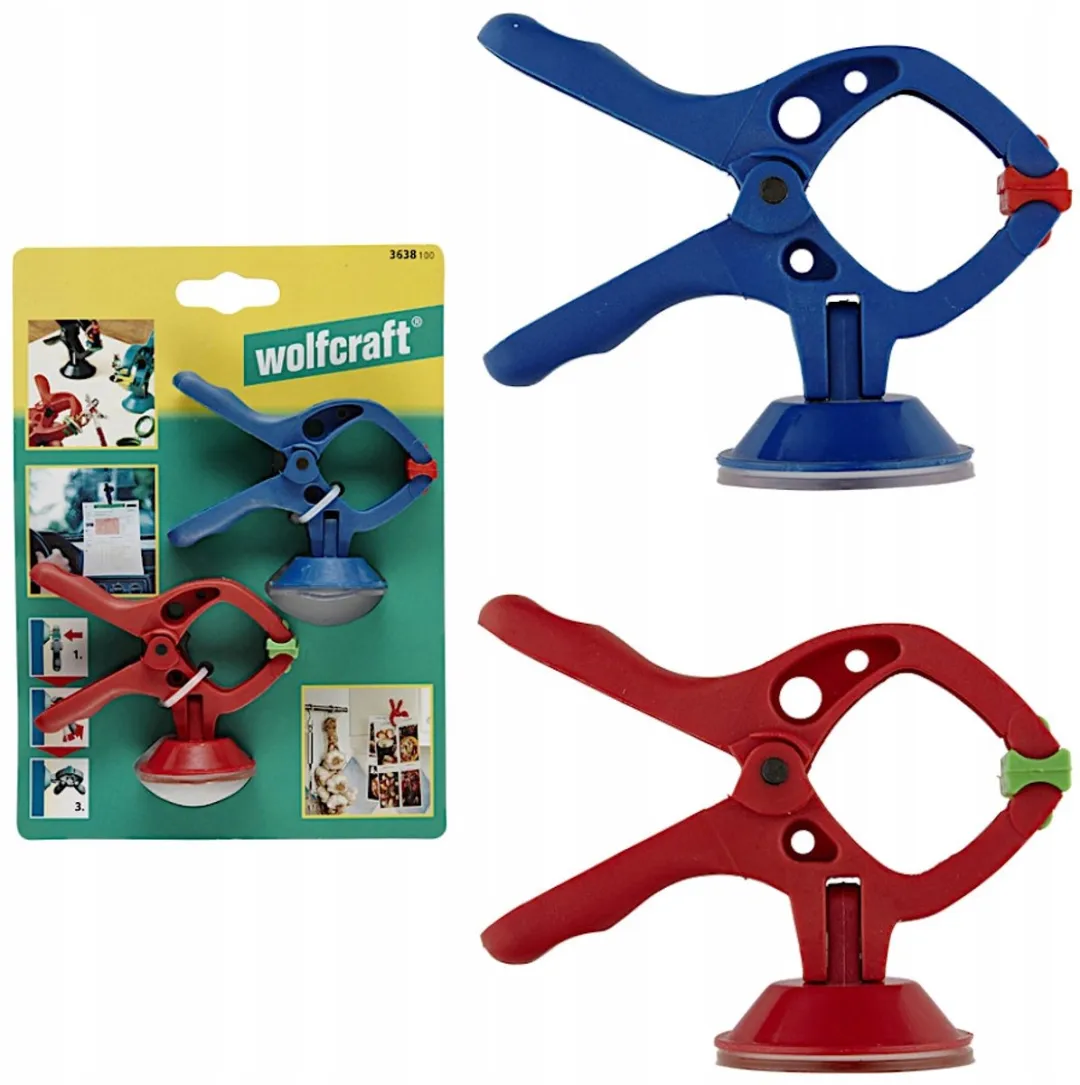 Wolfcraft 2 Veerklemmen MINI 30 met Zuignap 3638100