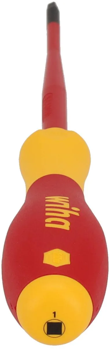 Wiha SoftFinish Electric SlimFix Binnenvierkant #1 100mm - Rood/Geel
