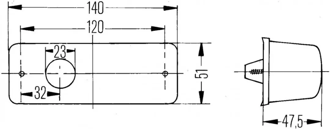Hella Knipperlicht Extra 5/6 Links Rechthoekig - 12/24V - Oranje