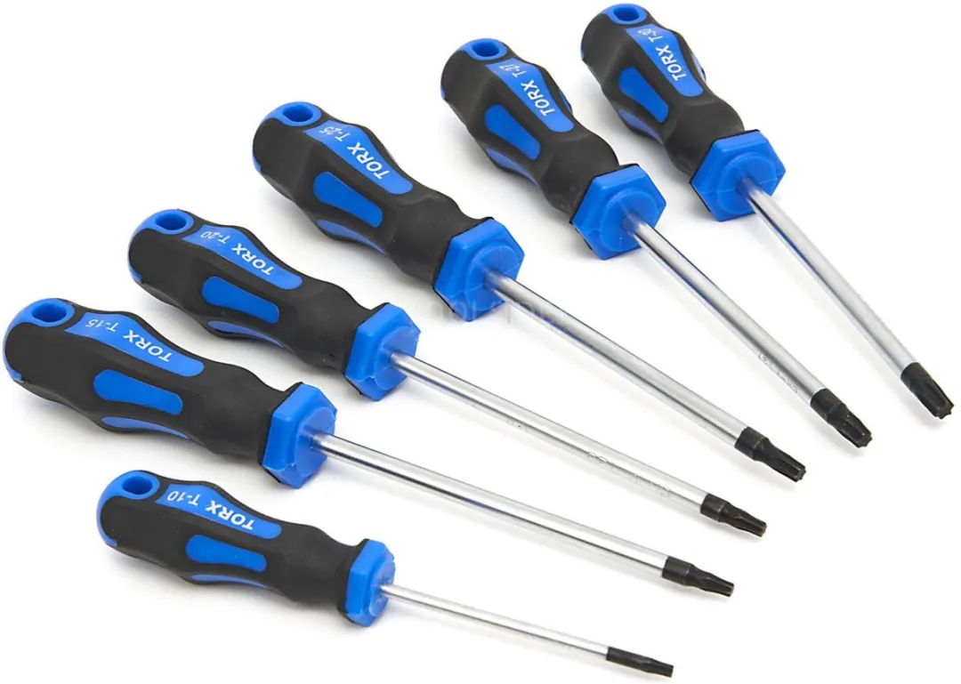 HBM 6-delige Torx Schroevendraaierset T10-T30 - Anti-slip Soft Grip