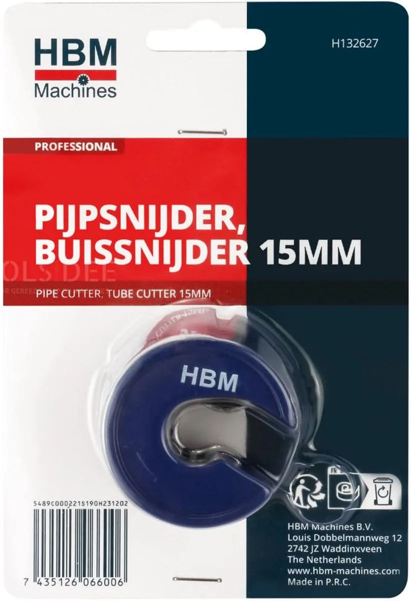 HBM Pijpsnijder 15mm - Koper