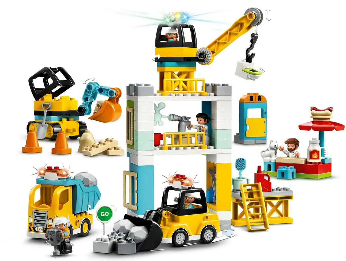 LEGO DUPLO Torenkraan & Bouwterrein 10933 - 123 Stukken