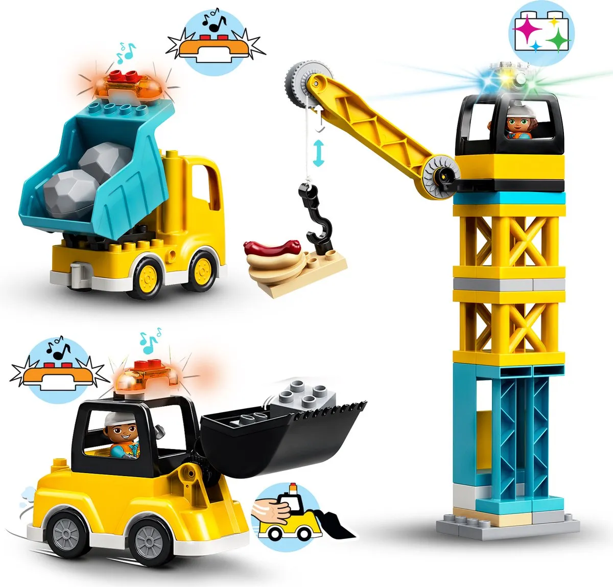 LEGO DUPLO Torenkraan & Bouwterrein 10933 - 123 Stukken