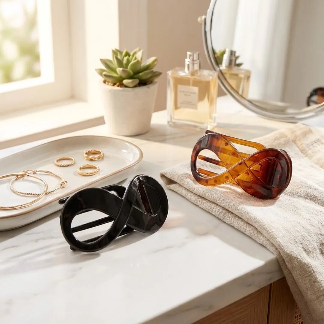 NuveX Haarclips Set 2 Stuks - Infinity Ontwerp - Zwart & Tortoise