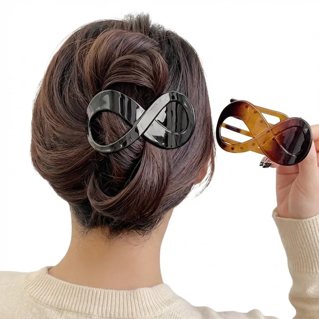 NuveX Haarclips Set 2 Stuks - Infinity Ontwerp - Zwart & Tortoise