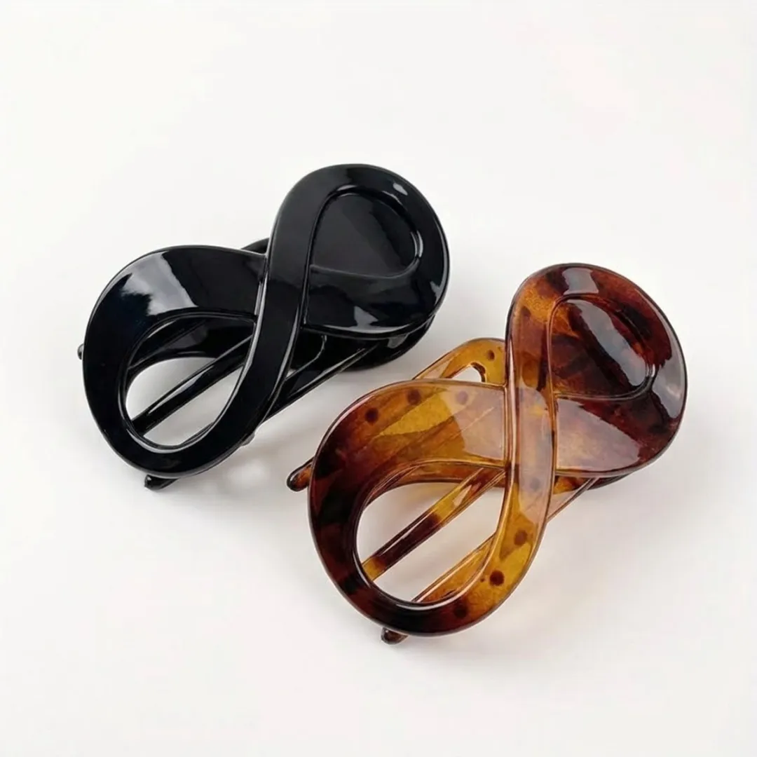 NuveX Haarclips Set 2 Stuks - Infinity Ontwerp - Zwart & Tortoise