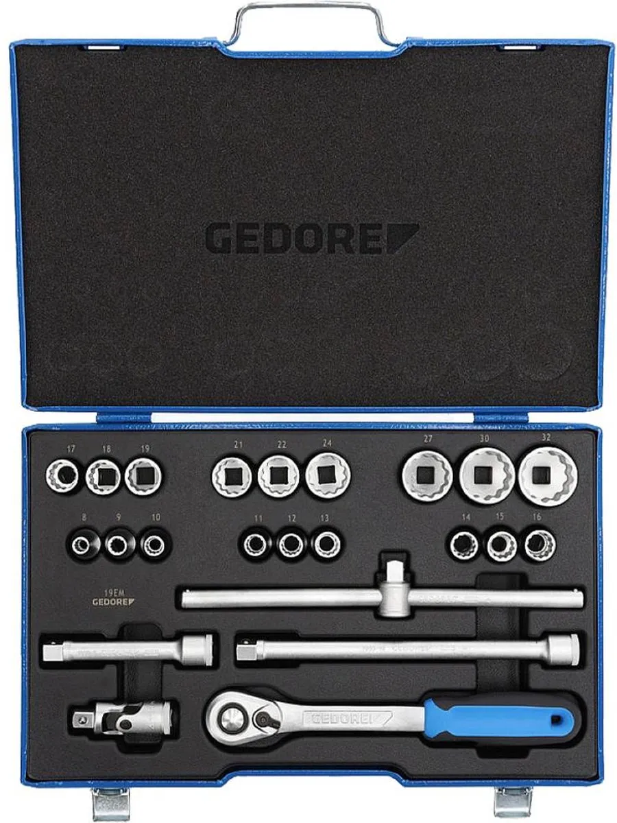 Gedore Dopsleutelset Metrisch 1/2 23-delig