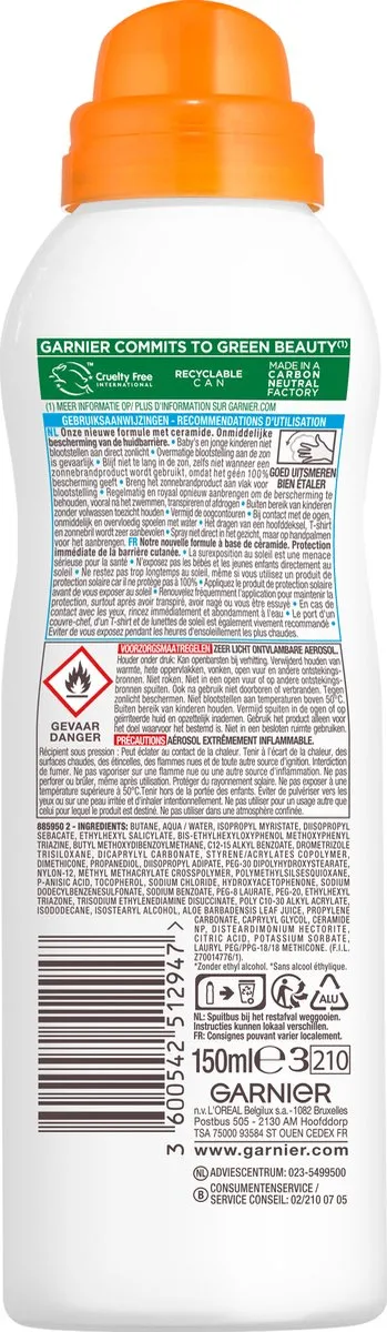 Garnier Ambre Solaire Kids Sensitive Expert+ Mist SPF50+ 150ml