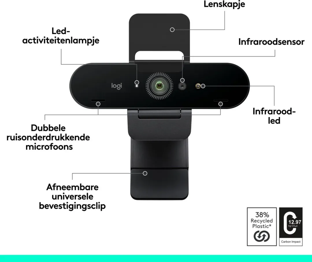 Logitech Brio 960-001718 Webcam 4K - Zwart
