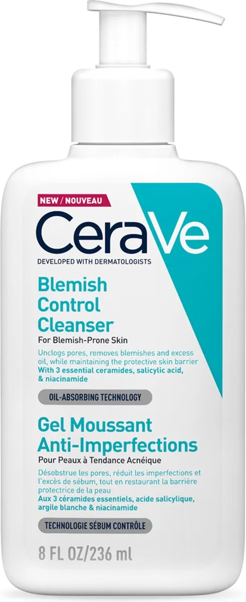 CeraVe Anti-Onzuiverheden Reinigingsgel - voor een Onzuivere Huid met Neiging tot Acne - met 2% Salicylzuur - 236ml