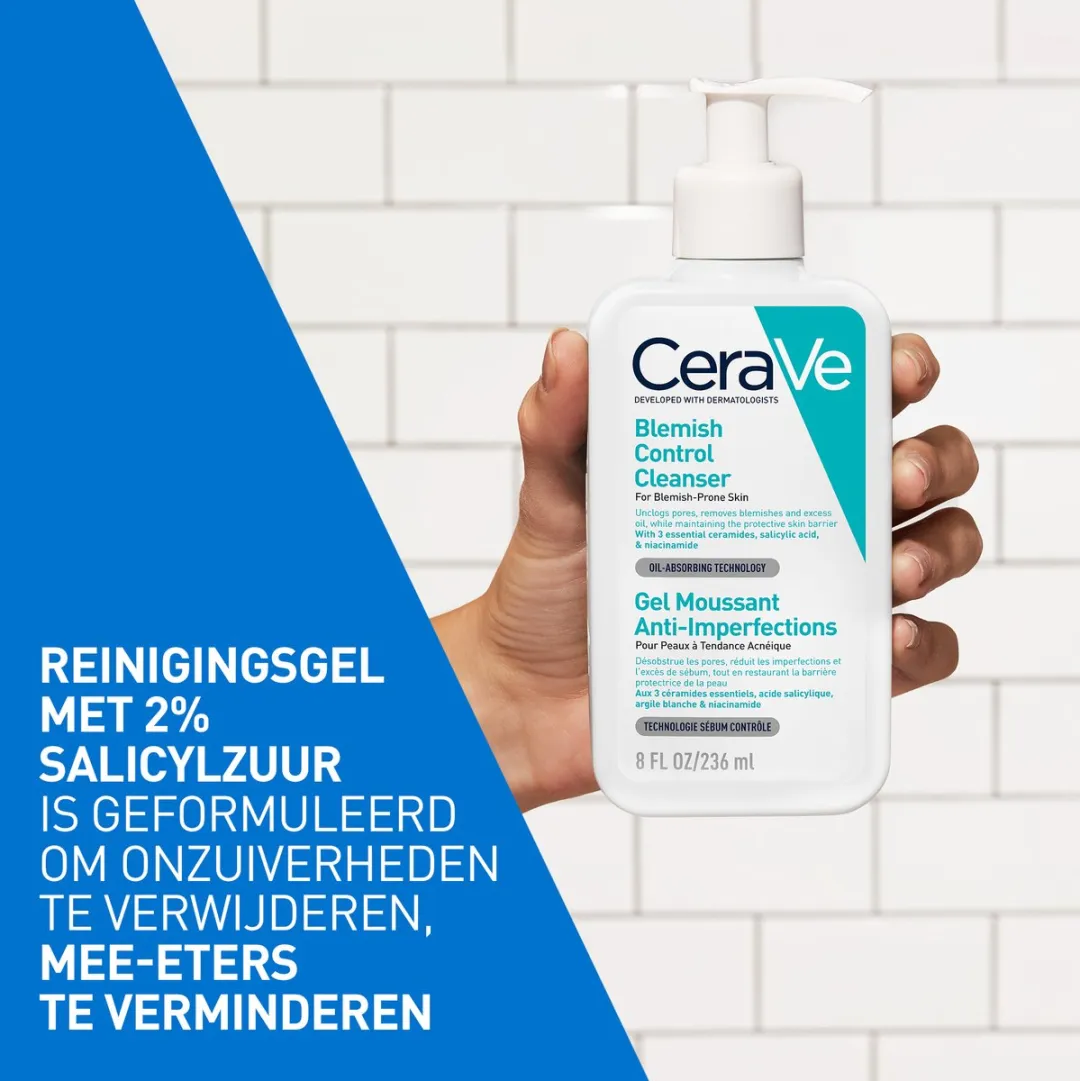 CeraVe Anti-Onzuiverheden Reinigingsgel - voor een Onzuivere Huid met Neiging tot Acne - met 2% Salicylzuur - 236ml