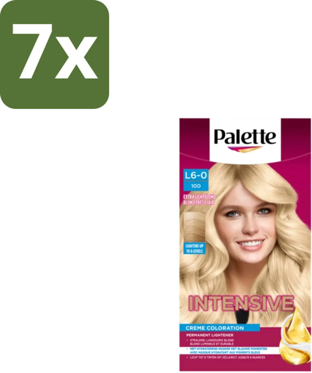 7 x Poly Palette – Haarverf – 100 Extra Licht Blond – 115 ml - Haarkleur - Blond - Haarkleuringscrème - Haarkleuringsproduct - Haarverzorging