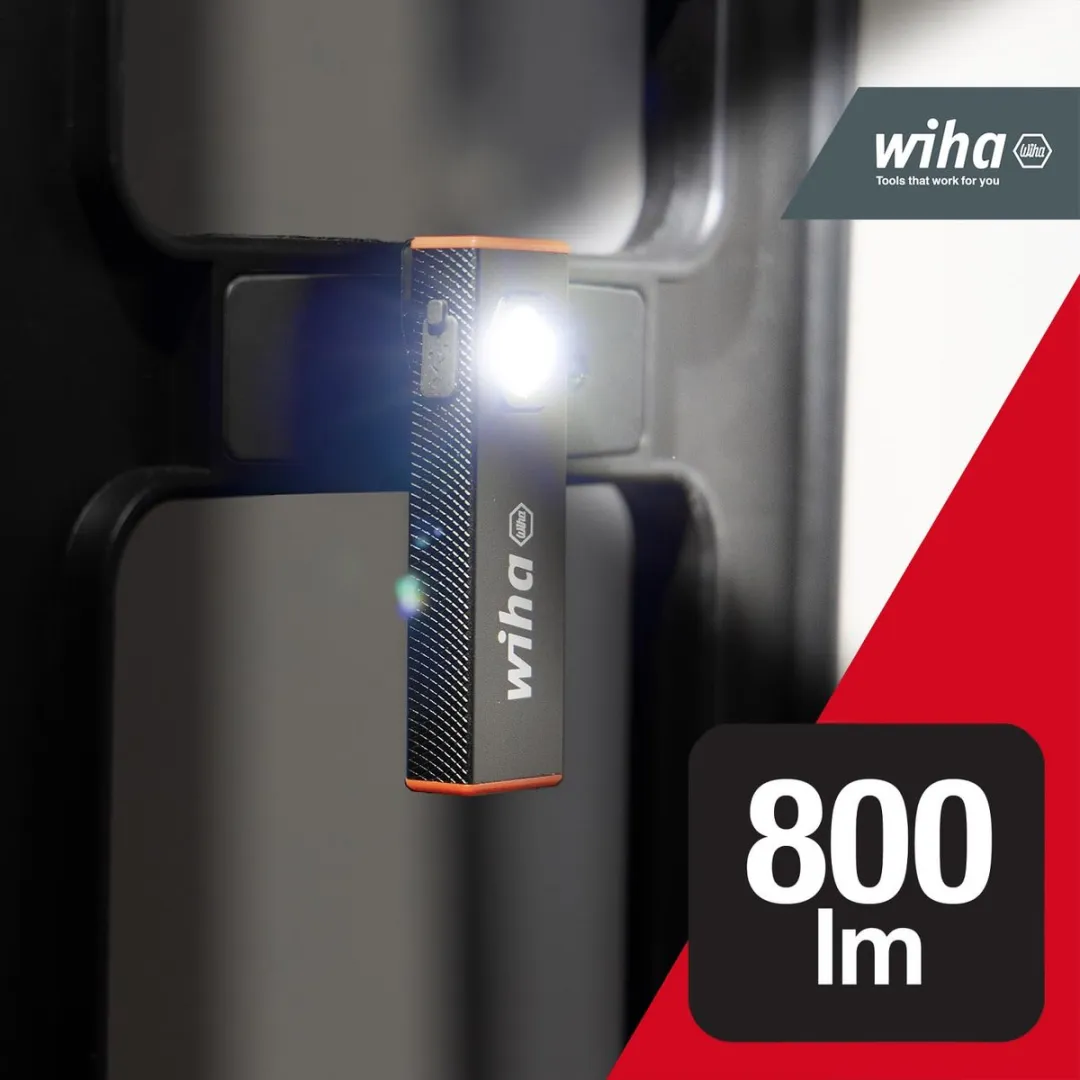 Wiha SB490PL01 Handlamp 800 lm - Zwart/Rood - afbeelding 6 van 6