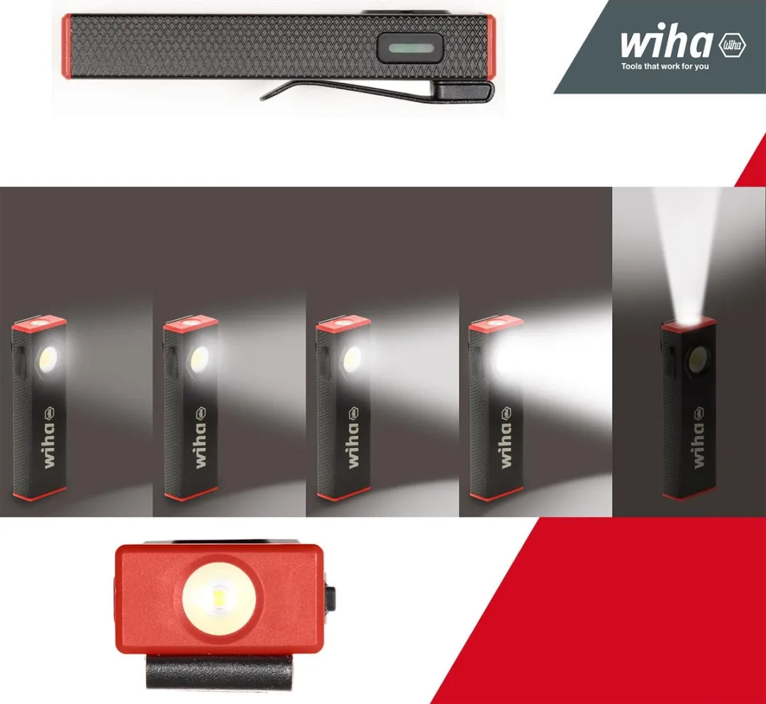 Wiha SB490PL01 Handlamp 800 lm - Zwart/Rood