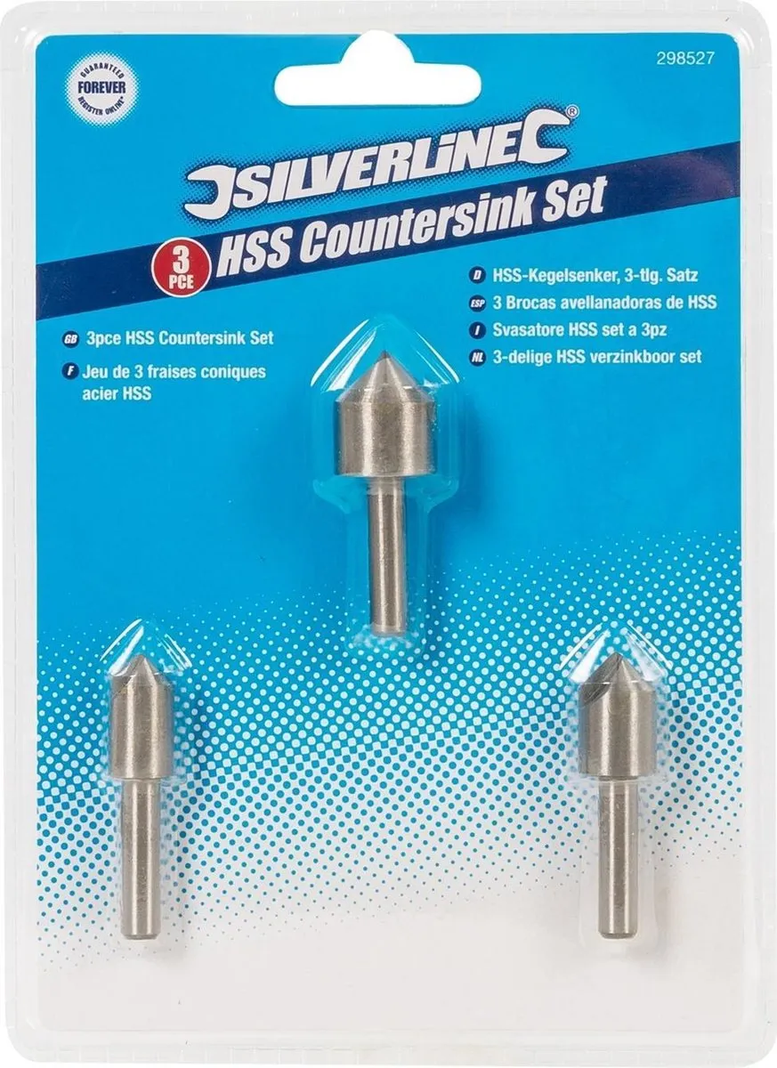 Silverline HSS Verzinkboor Set 3-delig Ø10/12/16mm
