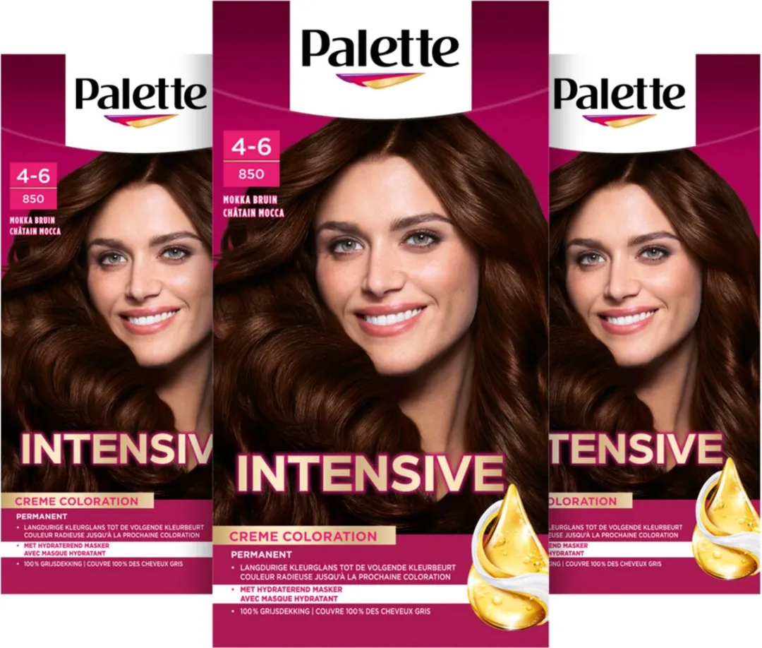 Schwarzkopf Poly Palette 850 Mokkabruin Haarverf - 3x115ml
