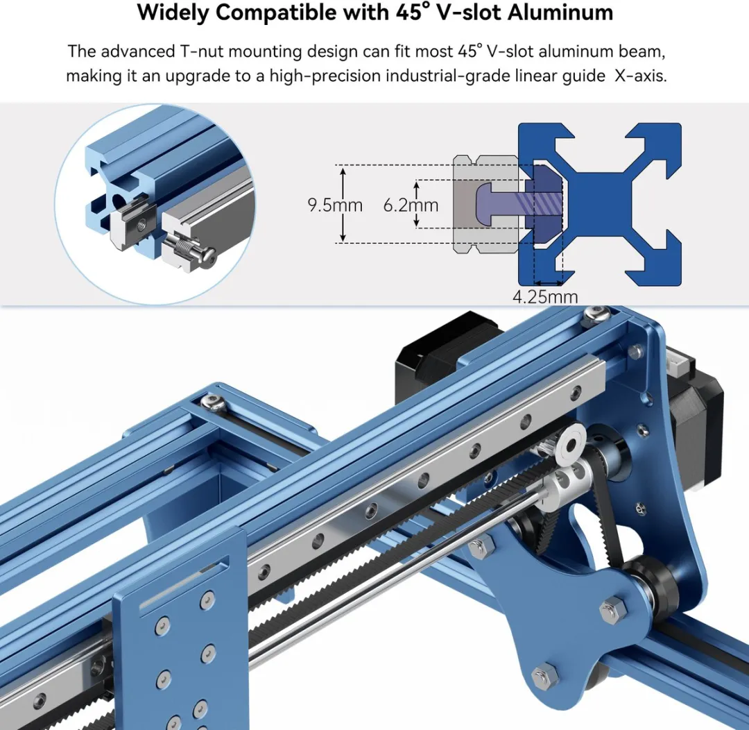 Sculpfun X-as Lineaire Geleider-Upgradekit S9 - Industriële Kwaliteit