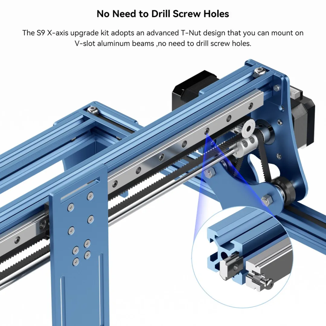 Sculpfun X-as Lineaire Geleider-Upgradekit S9 - Industriële Kwaliteit