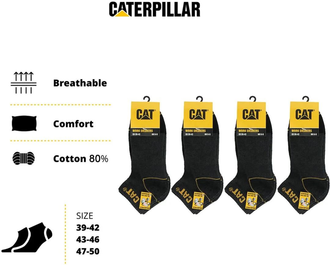 Caterpillar Korte Werksokken Heren - 12 Paar - Grijs