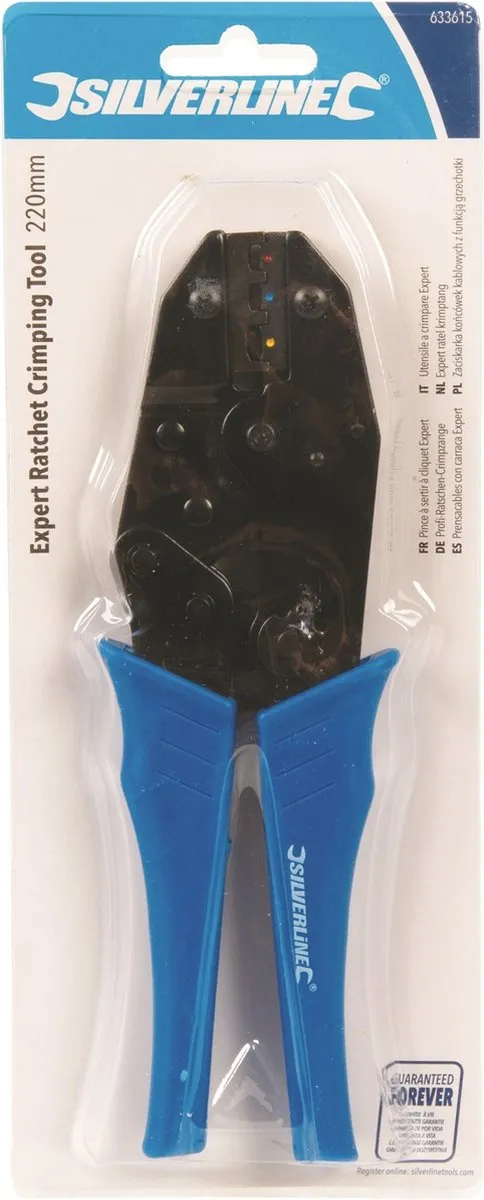 Silverline Expert Ratel Krimptang 220mm - Blauw/Zwart