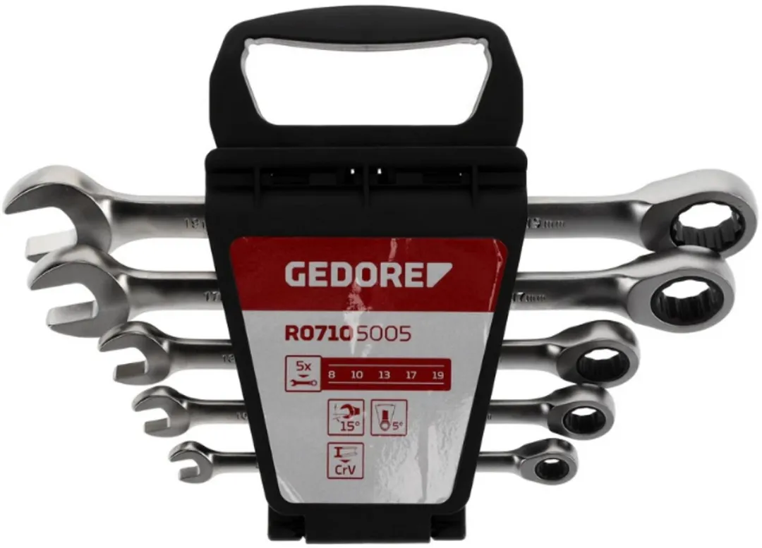 Gedore RED R07105005 Ring-/steekratelsleutelset 8-19mm