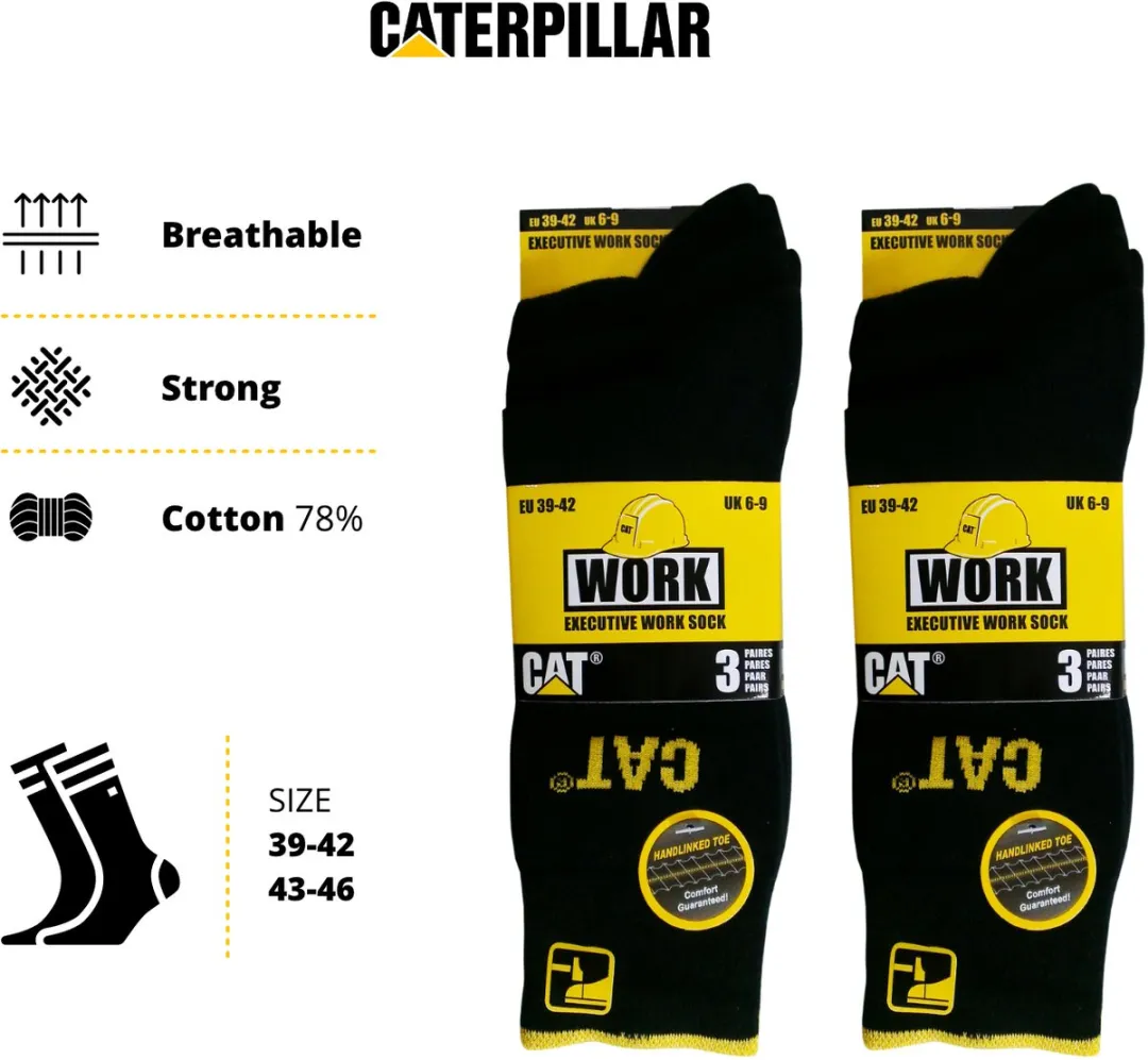 Caterpillar Executive Work Soks - 6 Paar - Zwart