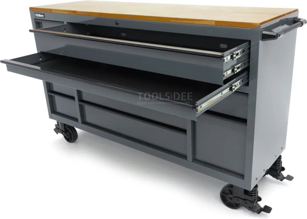 HBM Gereedschapswagen 14 Lades - 182cm Grijs