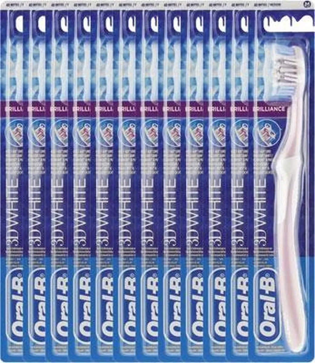 Oral-B 3D White Brilliance 40 Medium Tandenborstels - 12 Stuks