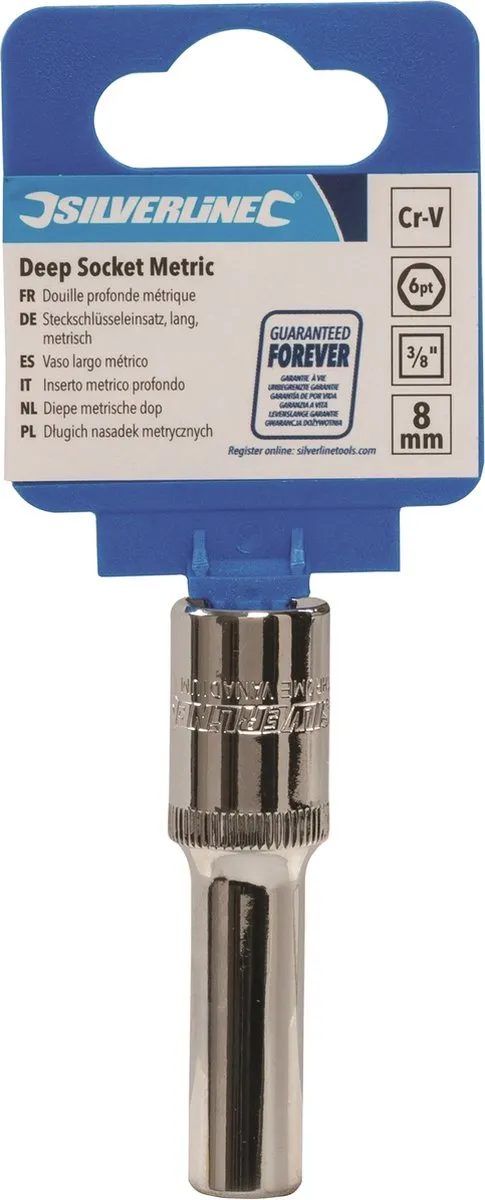 Silverline Diepe 6-kant Metrische Dop 8mm