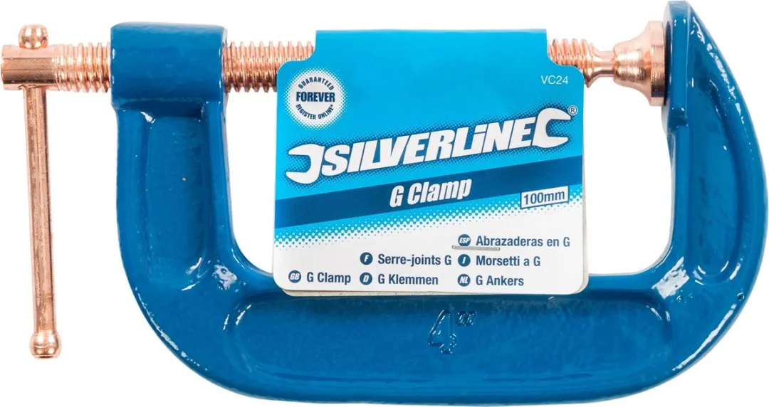 Silverline Gietijzeren G-klem 100mm - Roestbestendig