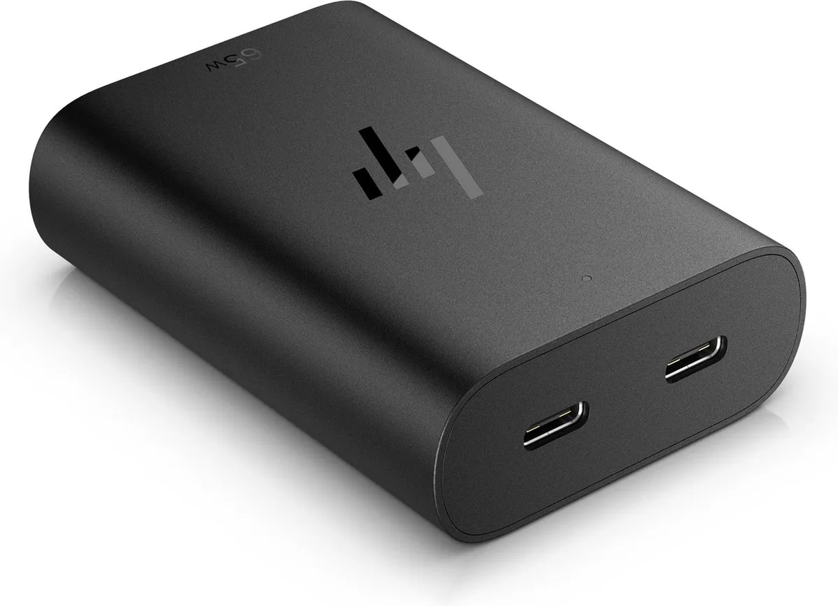 HP 65W GaN USB-C Laptoplader 600Q7AA - Zwart