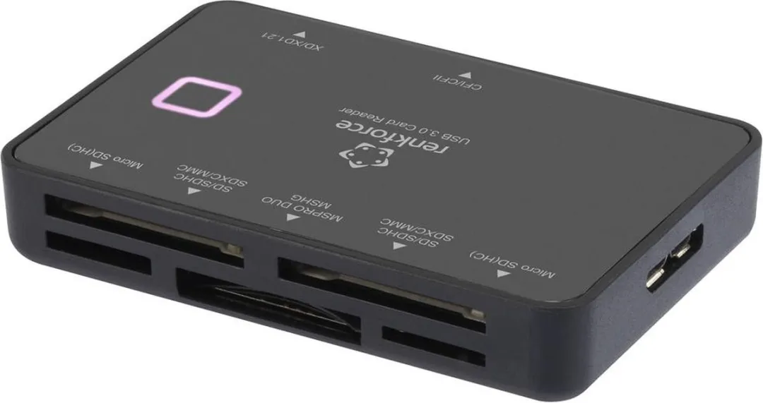 Renkforce RF-5461104 Externe Geheugenkaartlezer - USB 3.0 - Zwart