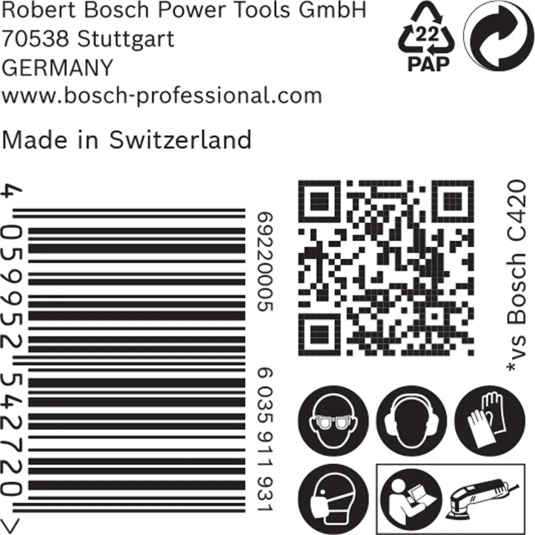 Bosch Professional 50x Expert C470 Schuurpapier 93mm - 50 Stuks