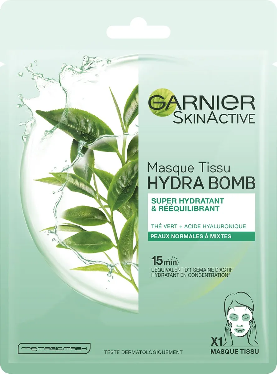 Garnier Skinactive Face Hydra Bomb Tissue Masker - 20 Stuks