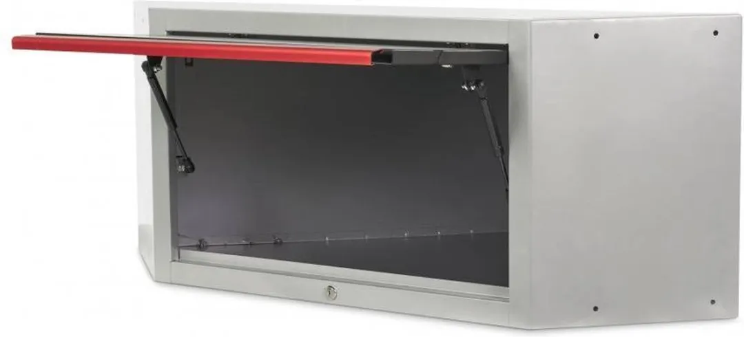 HBM DeLUXE Bovenkast Hoek met Gasveren - Zwart/Zilver/Rood