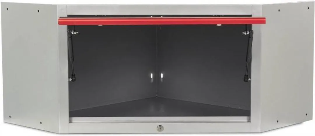 HBM DeLUXE Bovenkast Hoek met Gasveren - Zwart/Zilver/Rood