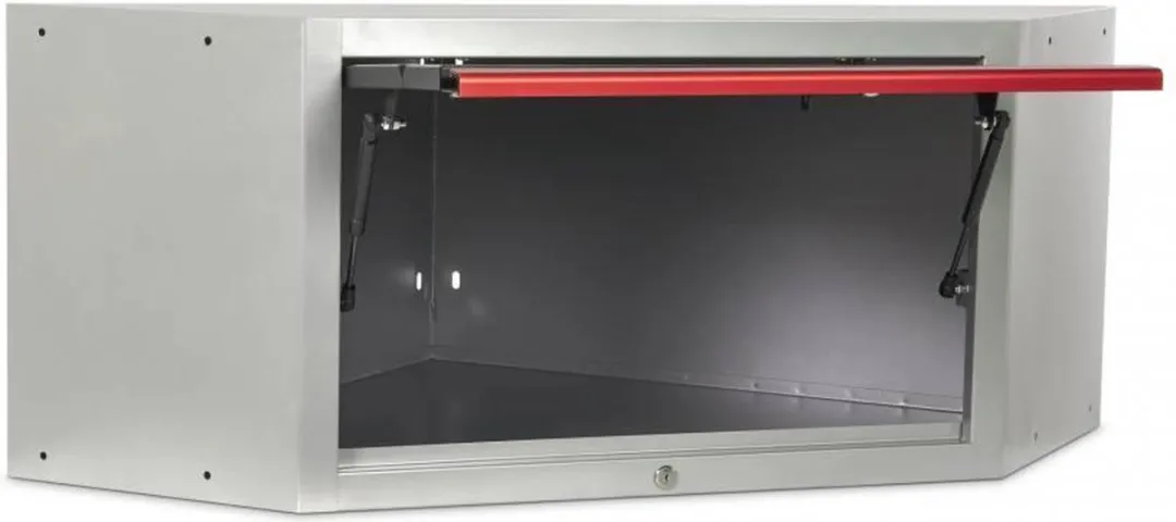 HBM DeLUXE Bovenkast Hoek met Gasveren - Zwart/Zilver/Rood