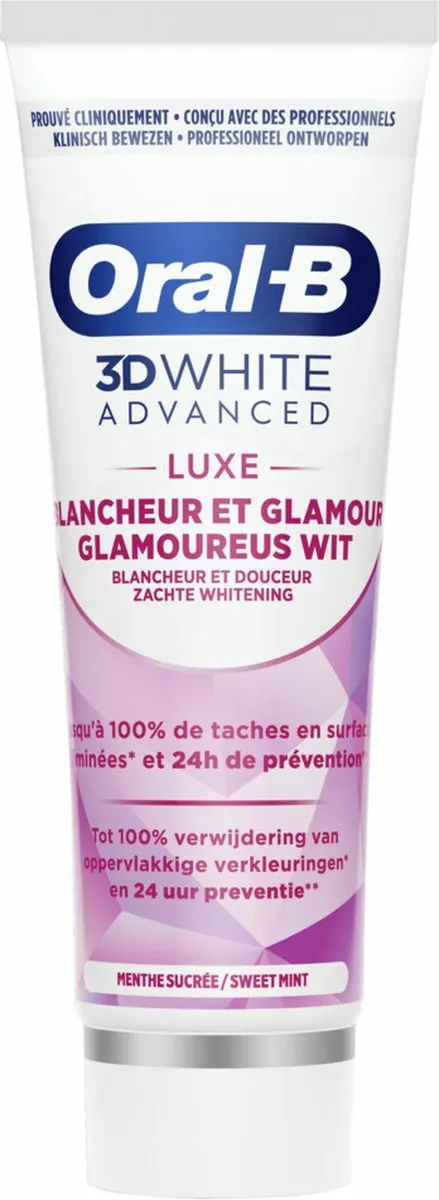 Oral-B 3DWhite Advanced Luxe Glamorous White Tandpasta - 12x75ml
