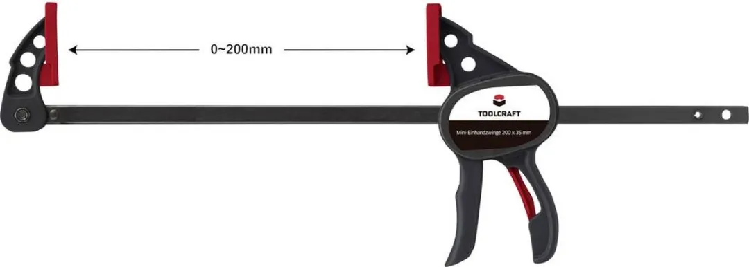 TOOLCRAFT Mini-éénhandsklem 200x35mm - 250Nm