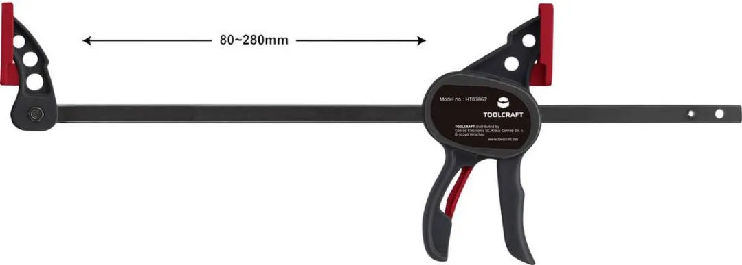 TOOLCRAFT Mini-éénhandsklem 200x35mm - 250Nm