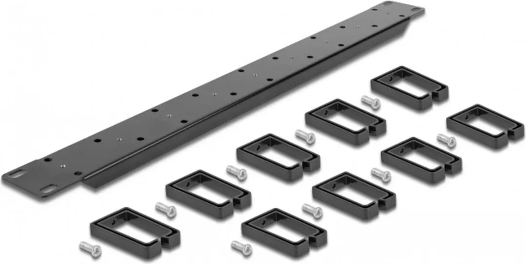 Delock 66850 Kabelbeheer Routingpaneel 19" 1U - 9 Haken - Zwart - afbeelding 2 van 4