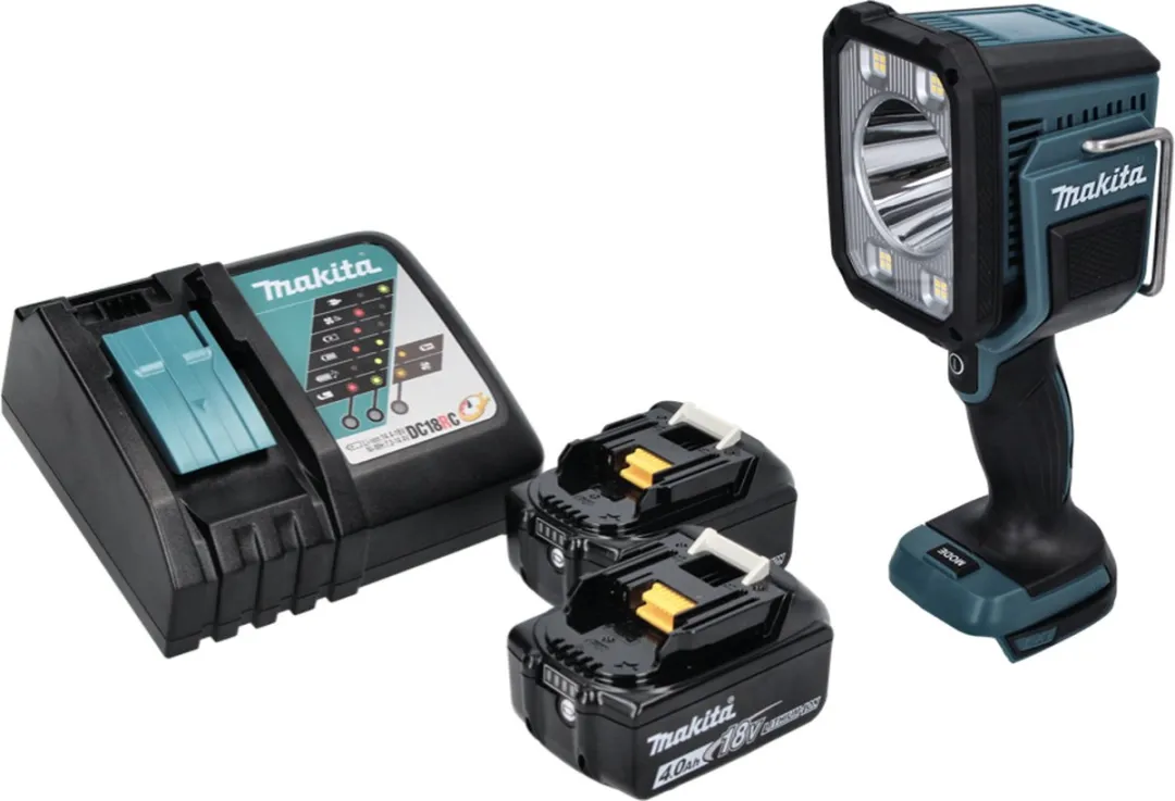 Makita DML812RM LED Handlamp 18V 1250lm - 2x 4.0Ah Accu + Lader