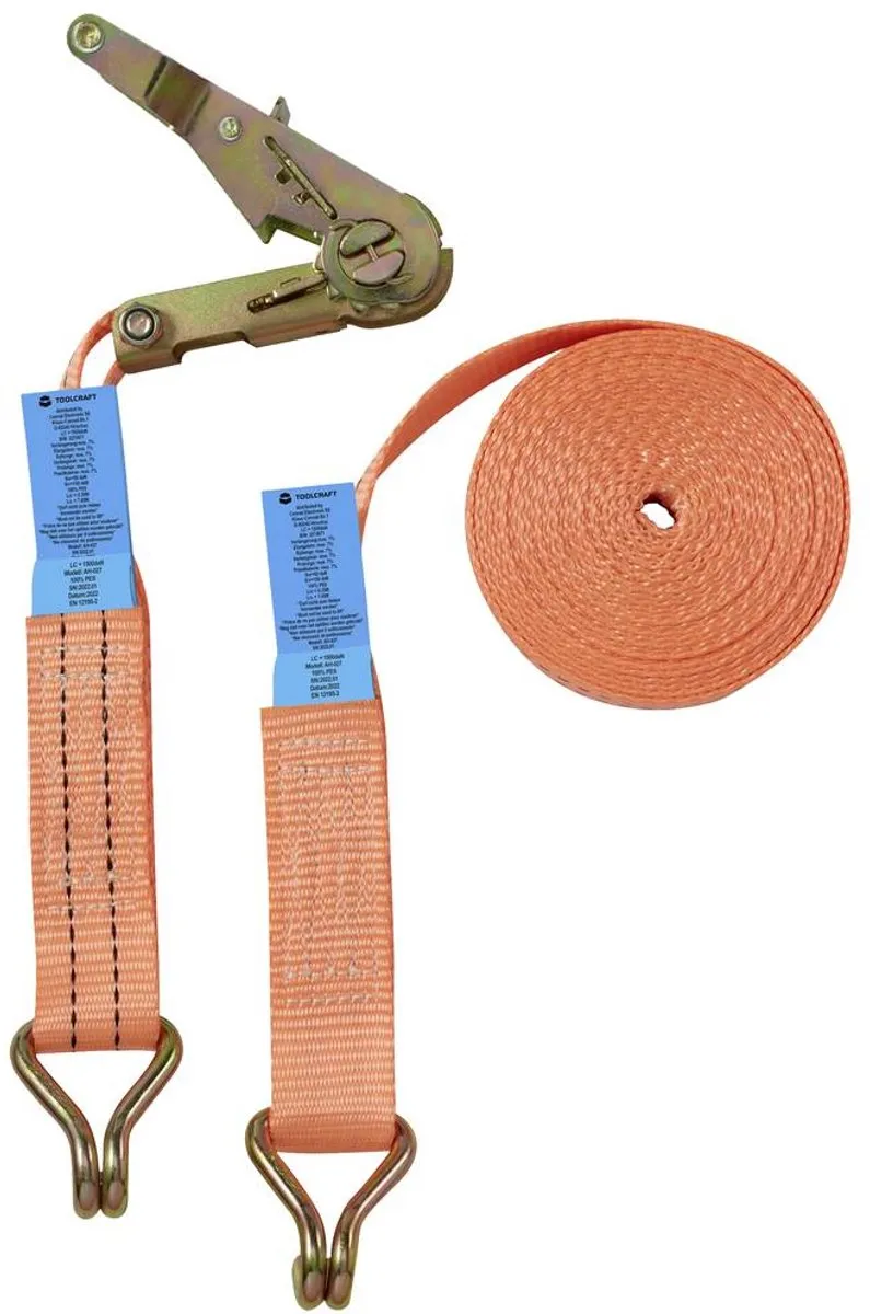 TOOLCRAFT Spanband 1500 daN 8000x38mm Oranje