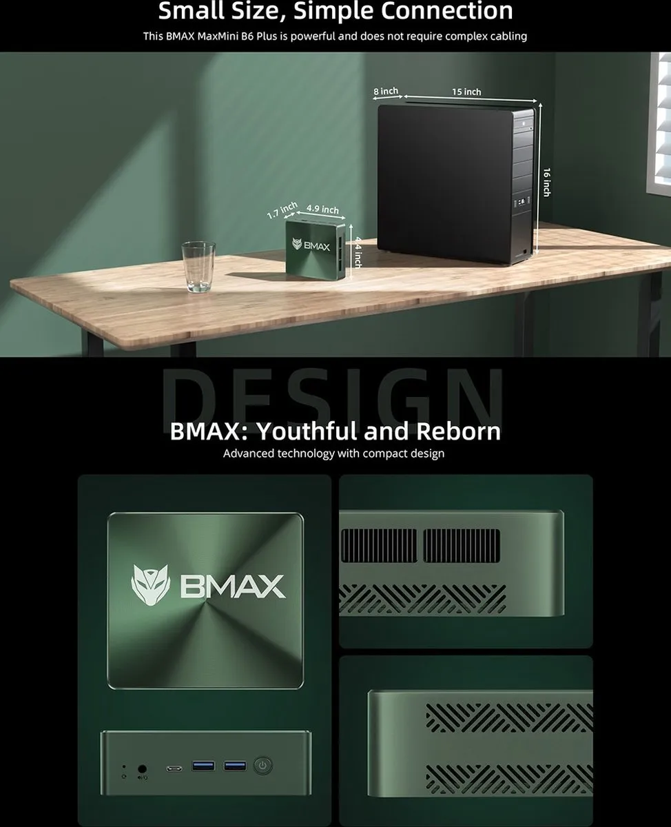 BMAX B6 Plus Mini-PC - Intel Core i3 - 12GB RAM - 512GB SSD