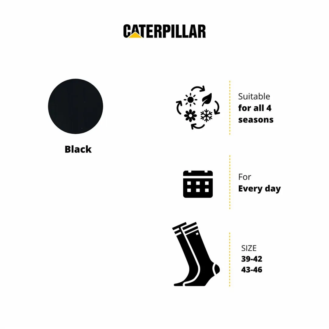 Caterpillar Lange Werksokken Heren - 4 Paar - Kniehoogte - Zwart