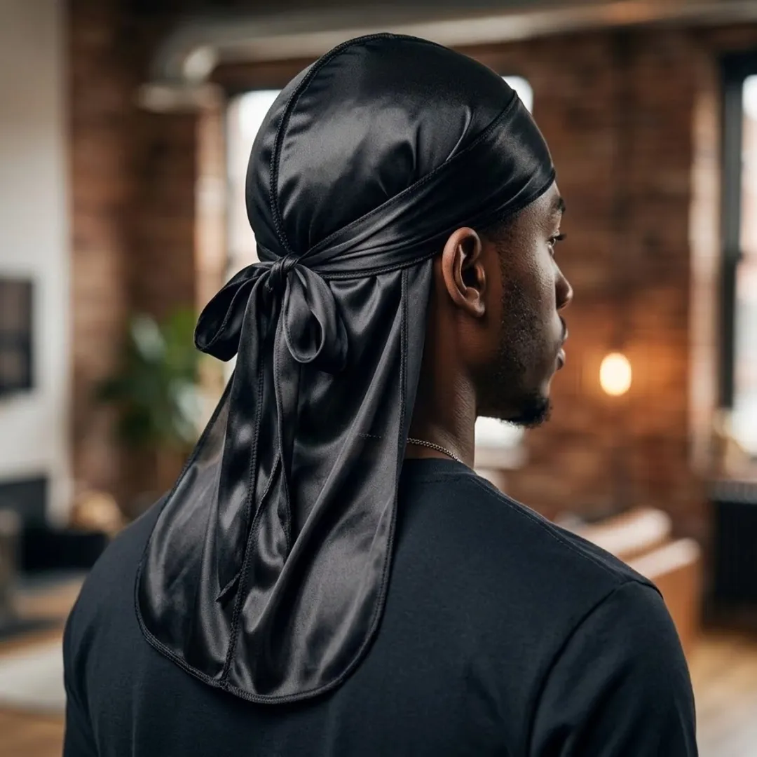 NuveX Satin Durag Zwart