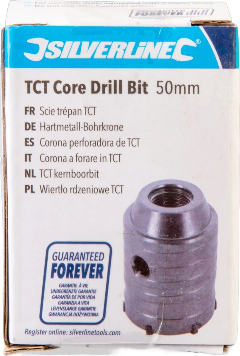 Silverline TCT Kernboor 50mm - Voor steen/beton - afbeelding 6 van 6